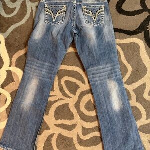 Blue Jeans with Embroidered Pockets